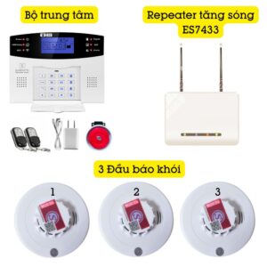 Hệ Thống Báo Cháy Không Dây Gia đình Báo Về điện Thoại 4g + Wifi Es1721f