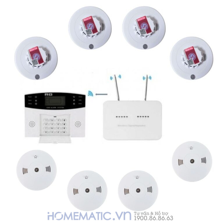Hệ Thống Báo Cháy Không Dây Gia đình Báo Về điện Thoại 4g + Wifi Es1721f