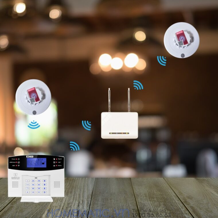 Hệ Thống Báo Cháy Không Dây Gia đình Báo Về điện Thoại 4g + Wifi Es1721f