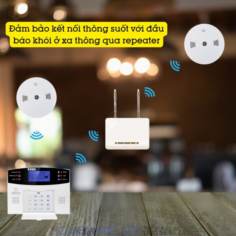 Hệ Thống Báo Cháy Không Dây Gia đình Báo Về điện Thoại 4g + Wifi Es1721fh (đầu Báo Khói + Nhiệt)