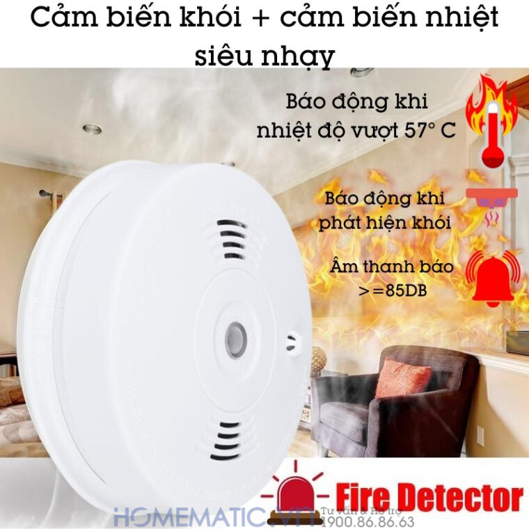 Hệ Thống Báo Cháy Không Dây Gia đình Báo Về điện Thoại 4g + Wifi Es1721fh (đầu Báo Khói + Nhiệt)