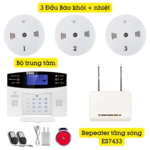 Hệ Thống Báo Cháy Không Dây Gia đình Báo Về điện Thoại 4g + Wifi Es1721fh (đầu Báo Khói + Nhiệt)