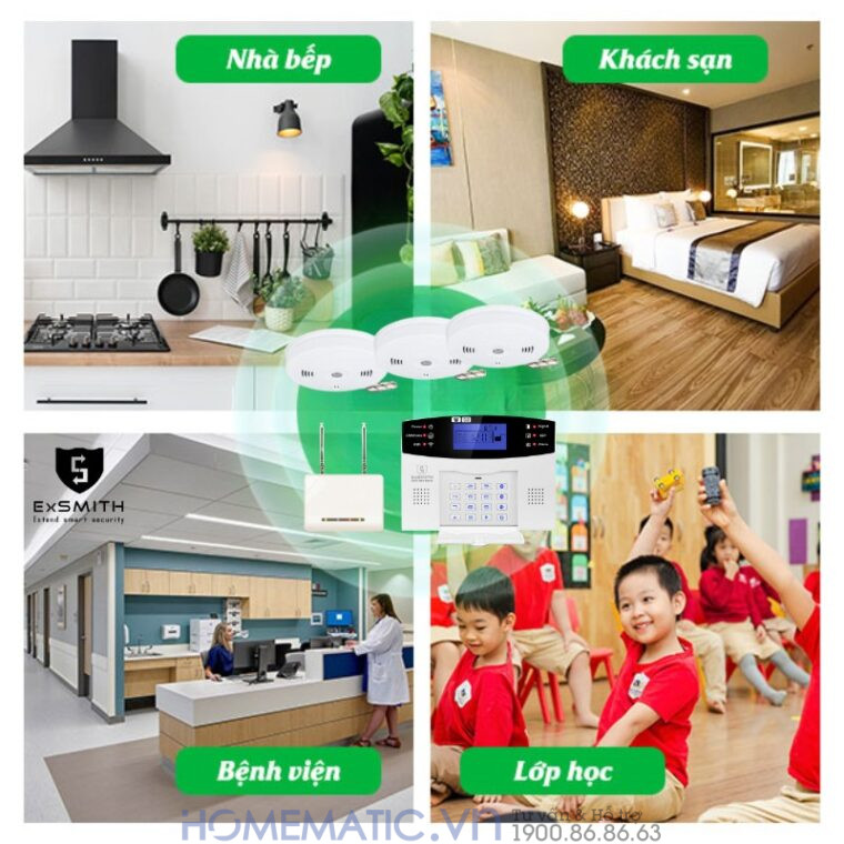 Hệ Thống Báo Cháy Không Dây Gia đình Báo Về điện Thoại 4g + Wifi Es1721fh (đầu Báo Khói + Nhiệt)