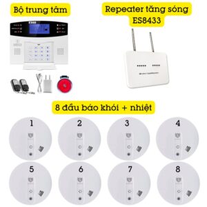 Hệ Thống Báo Cháy Không Dây Gia đình Báo Về điện Thoại 4g + Wifi Es1721fh (đầu Báo Khói + Nhiệt)