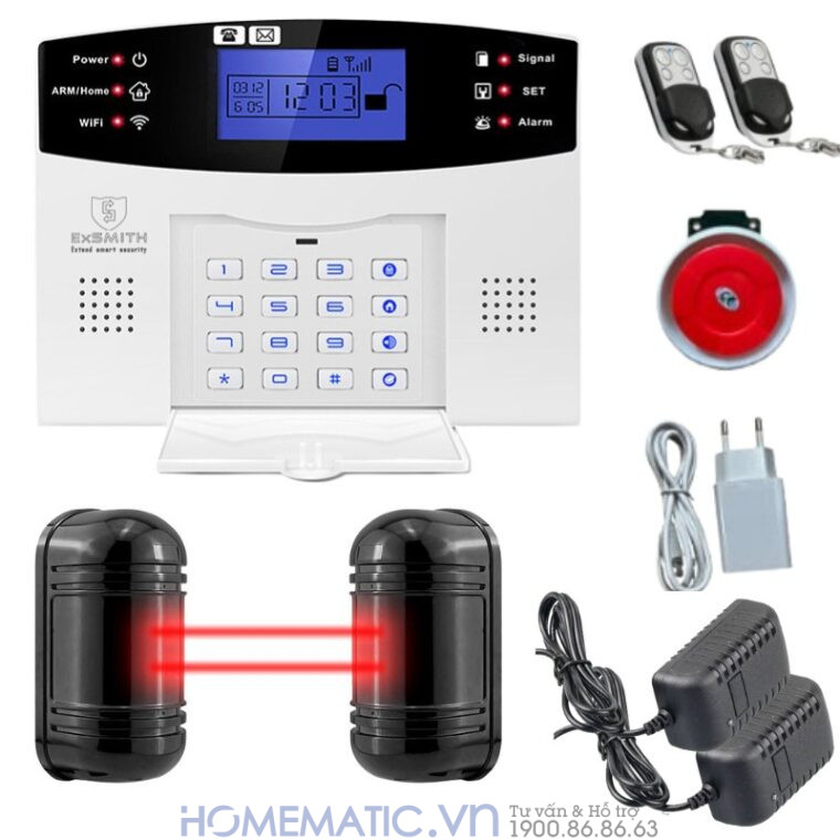 Hệ Thống Hàng Rào Chống Trộm Báo Về điện Thoại 4g + Wifi Exsmith Es1721ab