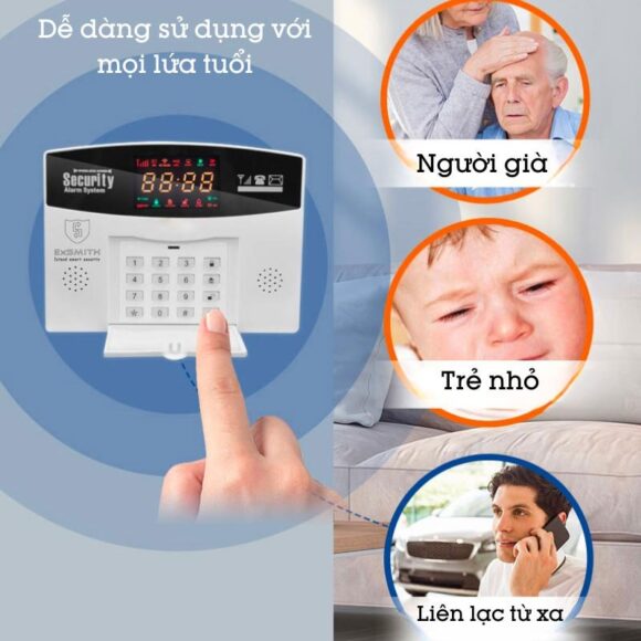 Hệ Thống Hàng Rào Chống Trộm Báo Về điện Thoại 4g + Wifi Exsmith Es1721ab