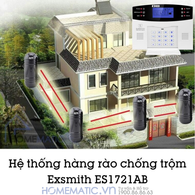 Hệ Thống Hàng Rào Chống Trộm Báo Về điện Thoại 4g + Wifi Exsmith Es1721ab Hệ Thống Hàng Rào Chống Trộm Báo Về điện Thoại 4g + Wifi Exsmith Es1721ab
