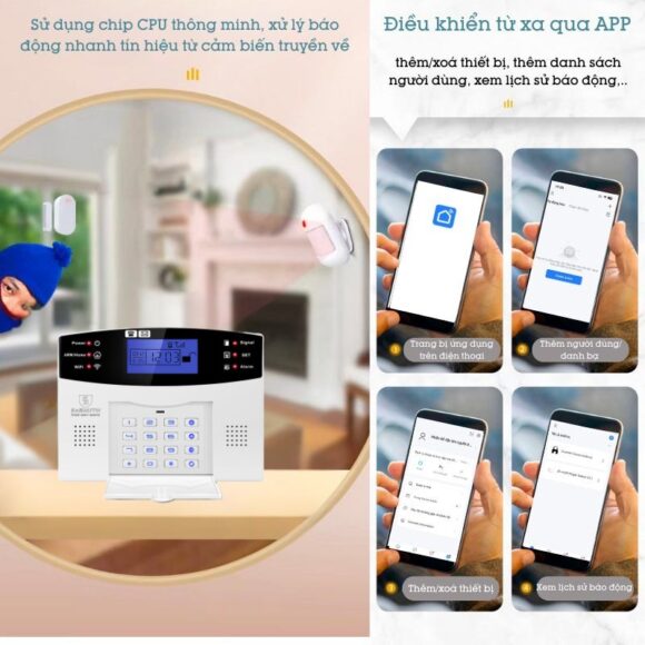 Hệ Thống Hàng Rào Chống Trộm Báo Về điện Thoại 4g + Wifi Exsmith Es1721ab