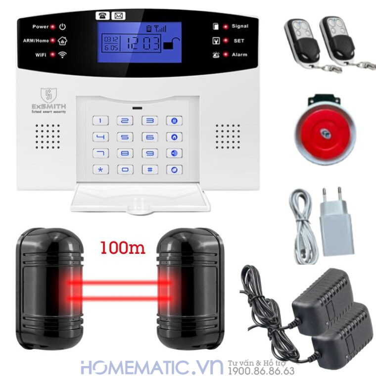 Hệ Thống Hàng Rào Chống Trộm Báo Về điện Thoại 4g + Wifi Exsmith Es1721ab Hệ Thống Hàng Rào Chống Trộm Báo Về điện Thoại 4g + Wifi Exsmith Es1721ab