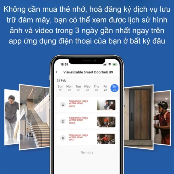 Chuông Cửa Camera Wifi Chống Nước Ngoài Trời Xsmarthome U9