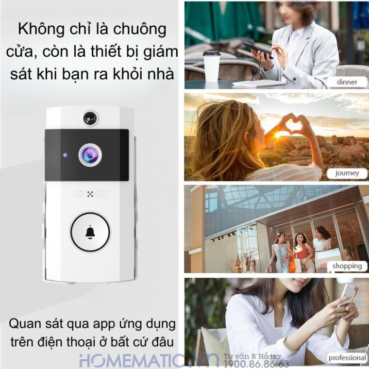 Chuông Cửa Camera Wifi Chống Nước Ngoài Trời Xsmarthome U9