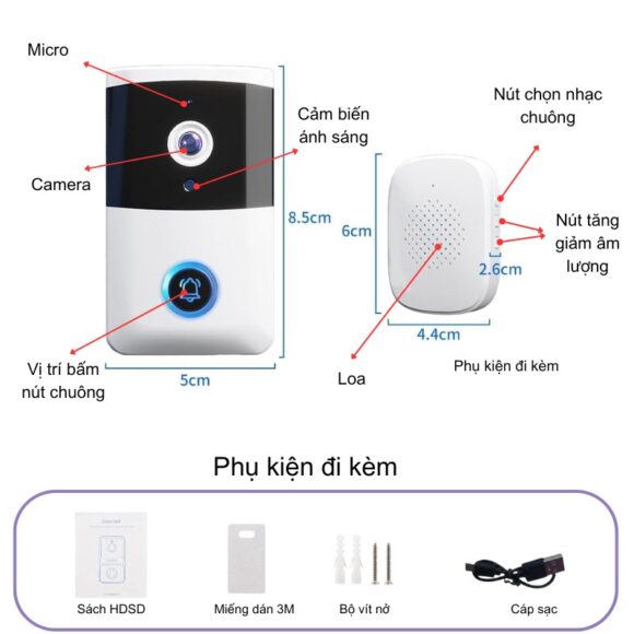 Chuông Cửa Có Hình Wifi Xsmarthome I5