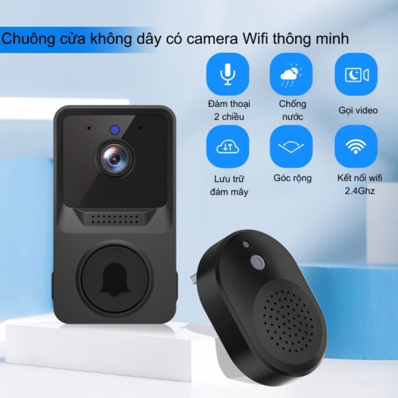 Chuông Cửa Không Dây Có Camera Wifi Cloudedge T21