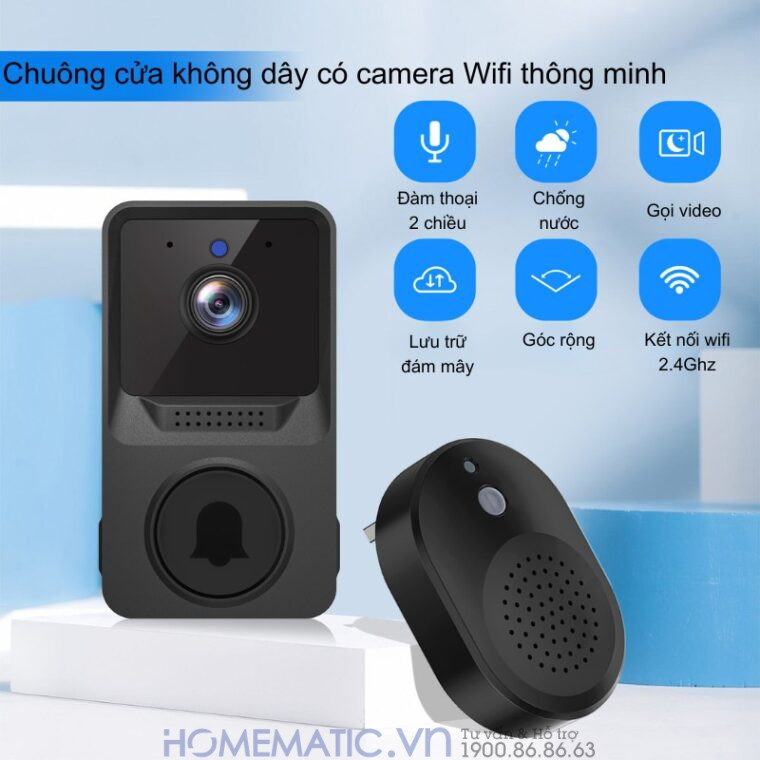 Chuông Cửa Không Dây Có Camera Wifi Cloudedge T21