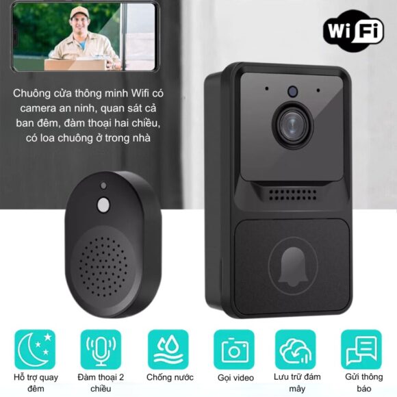 Chuông Cửa Không Dây Có Camera Wifi Cloudedge T21