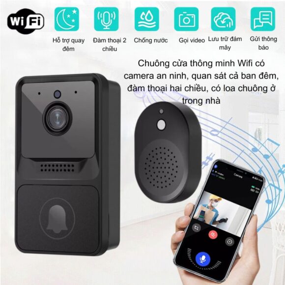 Chuông Cửa Không Dây Có Camera Wifi Cloudedge T21