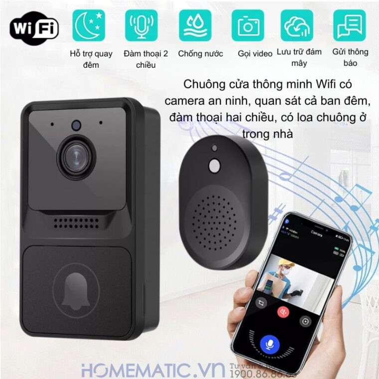 Chuông Cửa Không Dây Có Camera Wifi Cloudedge T21