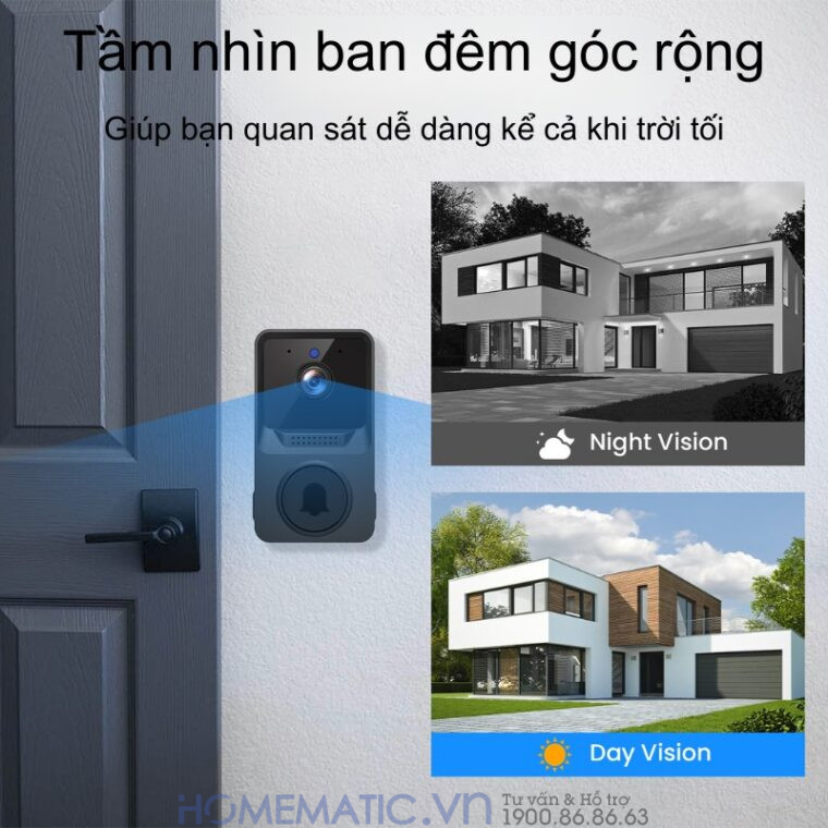Chuông Cửa Không Dây Có Camera Wifi Cloudedge T21 Chuông Cửa Không Dây Có Camera Wifi Cloudedge T21