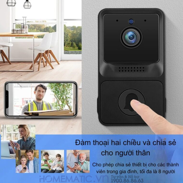Chuông Cửa Không Dây Có Camera Wifi Cloudedge T21 Chuông Cửa Không Dây Có Camera Wifi Cloudedge T21