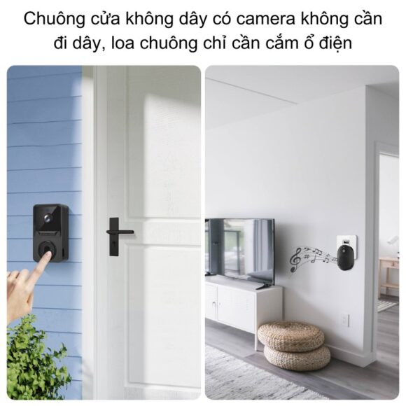 Chuông Cửa Không Dây Có Camera Wifi Cloudedge T21