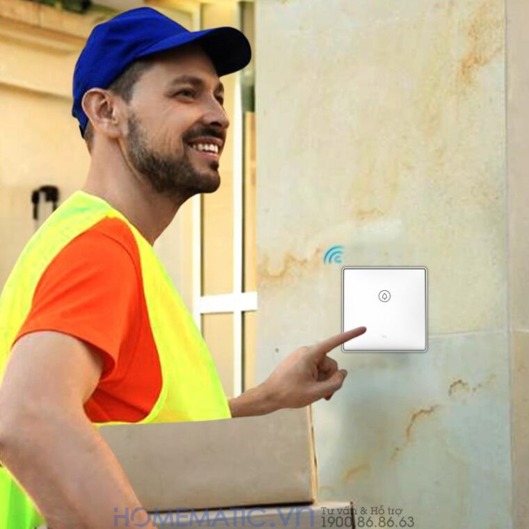 Chuông Cửa Không Dây Không Pin Cao Cấp Homematic T9lw Có đồng Hồ Nhiệt độ Phòng