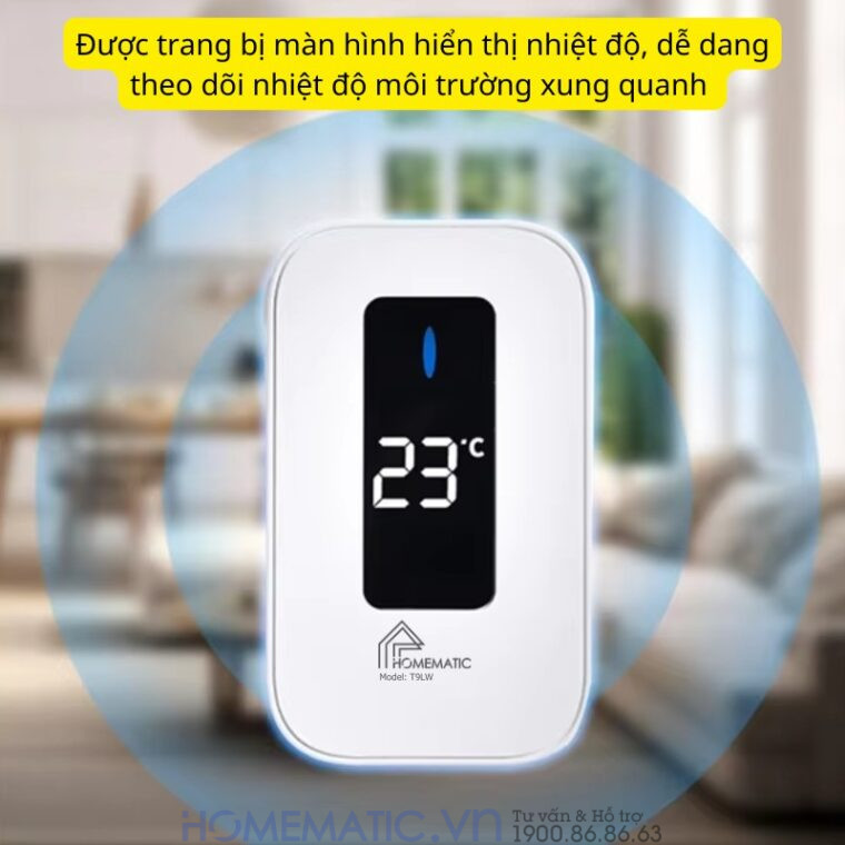 Chuông Cửa Không Dây Không Pin Cao Cấp Homematic T9lw Có đồng Hồ Nhiệt độ Phòng