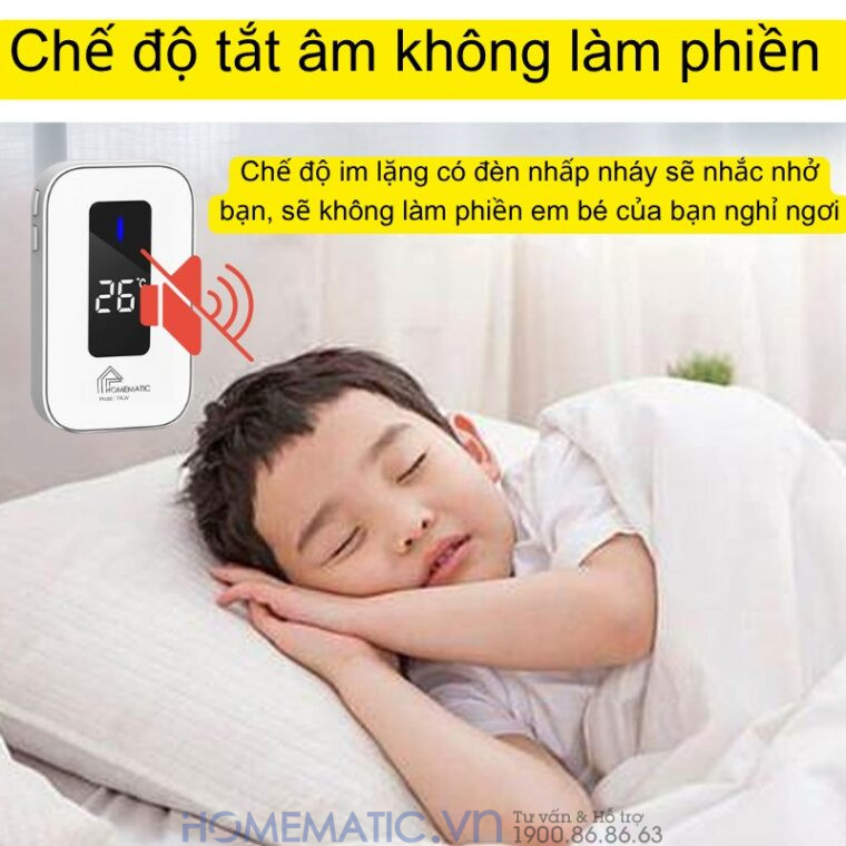 Chuông Cửa Không Dây Không Pin Cao Cấp Homematic T9lw Có đồng Hồ Nhiệt độ Phòng có chế độ tắt tiếng tránh ảnh hưởng giấc ngủ