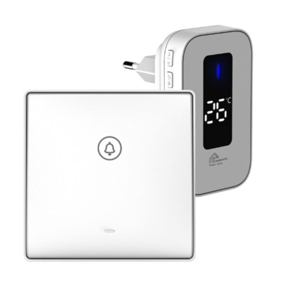 Chuông Cửa Không Dây Không Pin Cao Cấp Homematic T9lw Có đồng Hồ Nhiệt độ Phòng