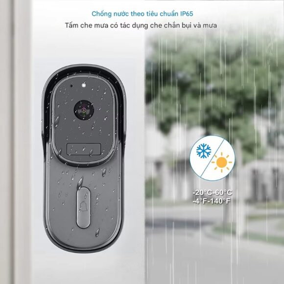 Chuông Cửa Thông Minh Có Camera Wifi Pin Sạc Lớn + Cắm Nguồn Smartlife Wf001b