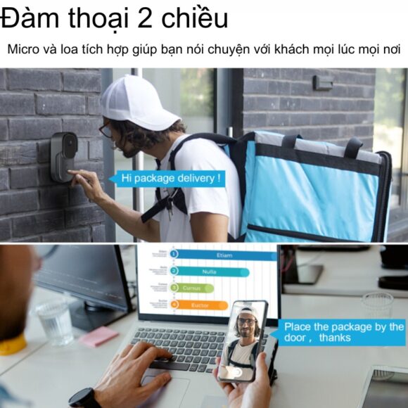 Chuông Cửa Thông Minh Có Camera Wifi Pin Sạc Lớn + Cắm Nguồn Smartlife Wf001b