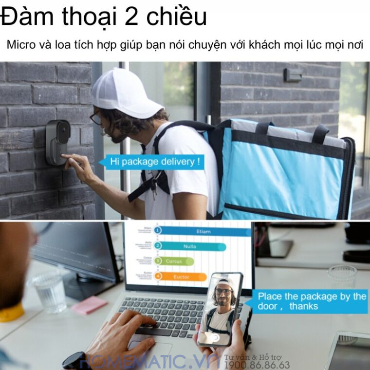 Chuông Cửa Thông Minh Có Camera Wifi Pin Sạc Lớn + Cắm Nguồn Smartlife Wf001b