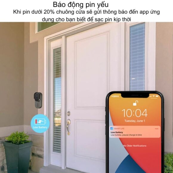 Chuông Cửa Thông Minh Có Camera Wifi Pin Sạc Lớn + Cắm Nguồn Smartlife Wf001b