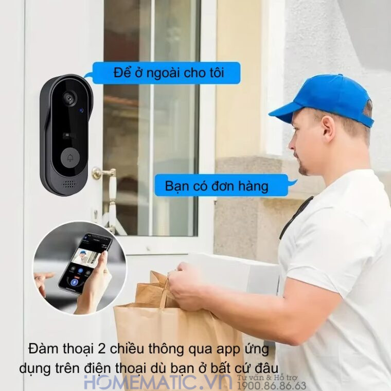 Chuông Hình Không Dây Wifi Tuya M9 Chuông Hình Không Dây Wifi Tuya M9