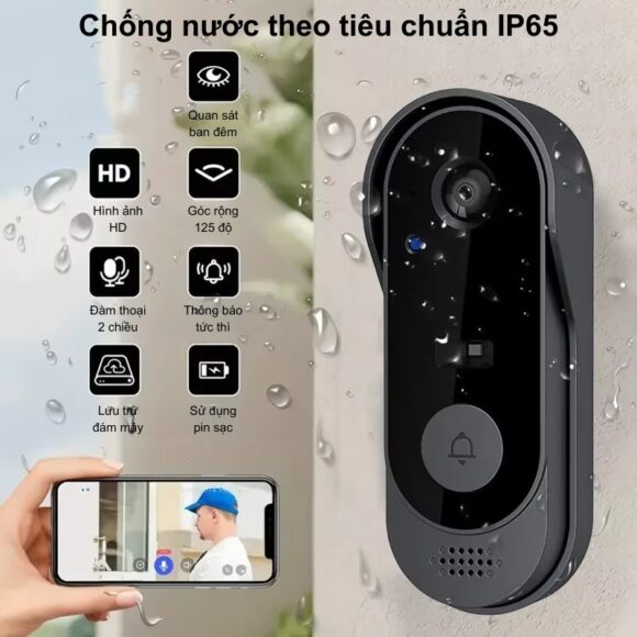 Chuông Hình Không Dây Wifi Tuya M9
