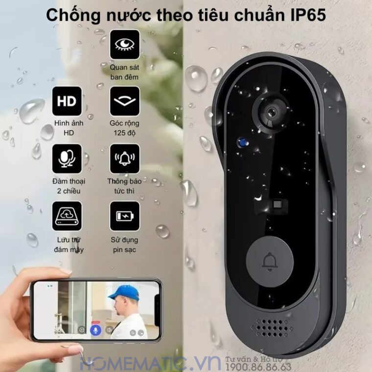 Chuông Hình Không Dây Wifi Tuya M9