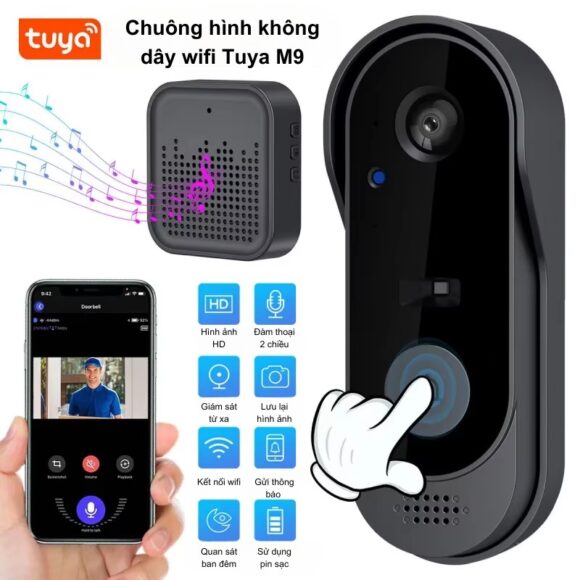 Chuông Hình Không Dây Wifi Tuya M9