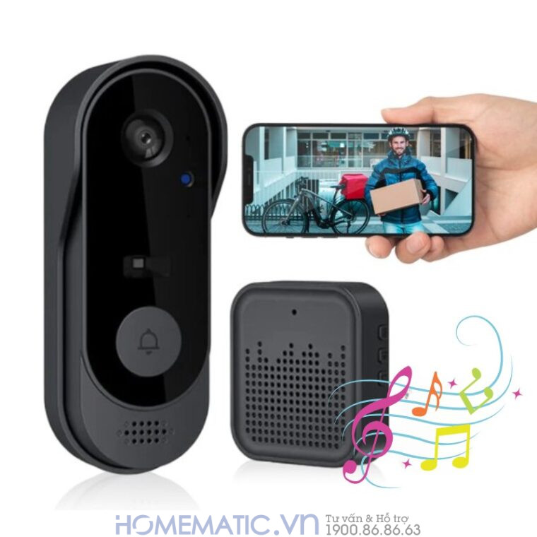 Chuông Hình Không Dây Wifi Tuya M9 Chuông Hình Không Dây Wifi Tuya M9