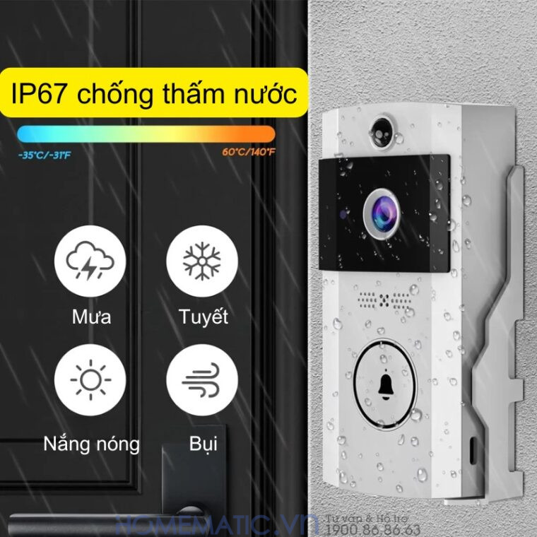 Chuông Cửa Camera Wifi Chống Nước Ngoài Trời Xsmarthome U9 Chuông Cửa Camera Wifi Chống Nước Ngoài Trời Xsmarthome U9