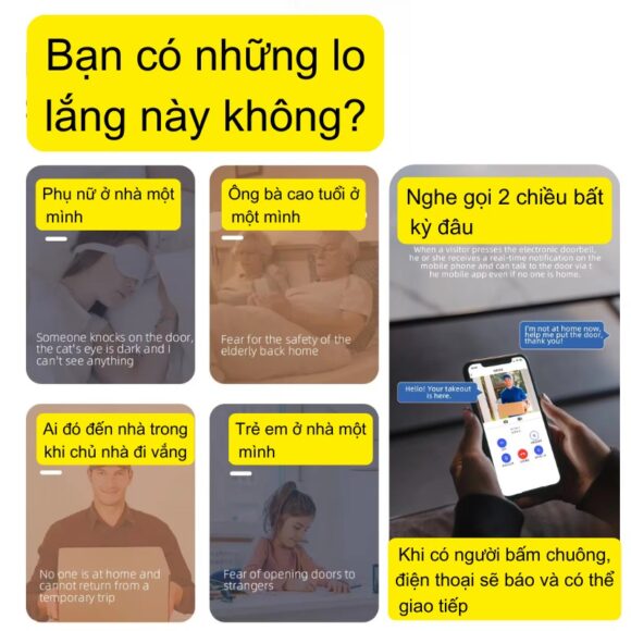 Chuông Cửa Camera Wifi Chống Nước Ngoài Trời Xsmarthome U9 giải quyết các lo lắng
