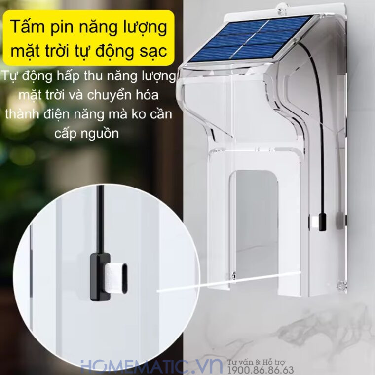 Chuông Cửa Camera Wifi Chống Nước Ngoài Trời Xsmarthome U9 có pin năng lượng mặt trời tự sạc