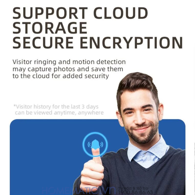 Chuông Cửa Camera Wifi Chống Nước Ngoài Trời Xsmarthome U9 có thể lưu cloud trong 3 ngày