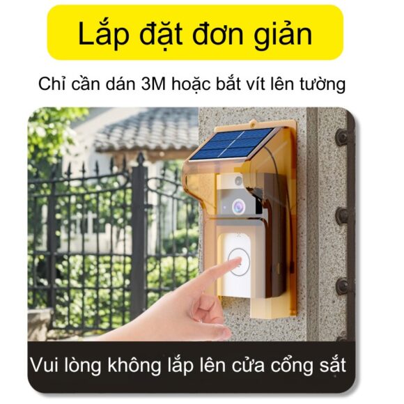 Chuông Cửa Camera Wifi Chống Nước Ngoài Trời Xsmarthome U9 lắp đặt đơn giản