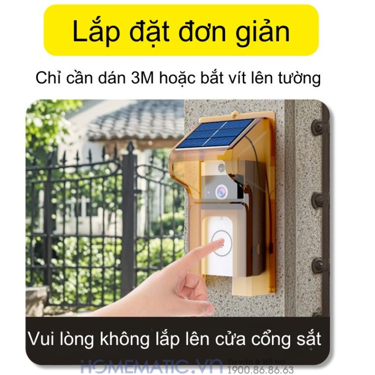 Chuông Cửa Camera Wifi Chống Nước Ngoài Trời Xsmarthome U9 lắp đặt đơn giản