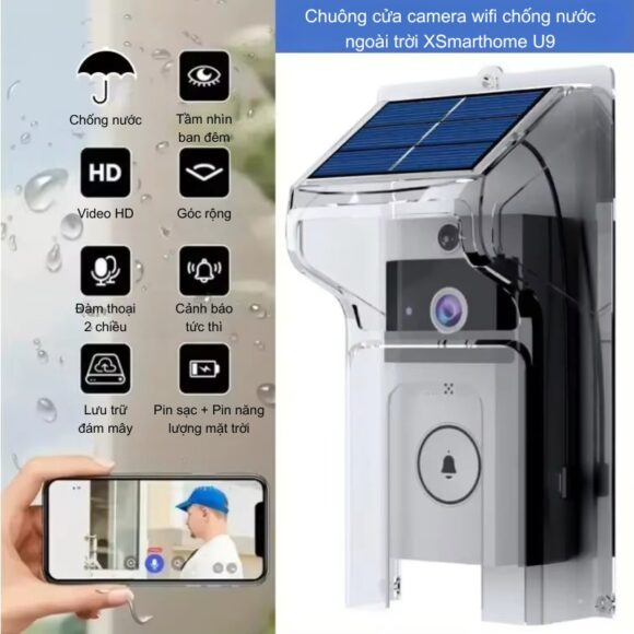 Chuông Cửa Camera Wifi Chống Nước Ngoài Trời Xsmarthome U9