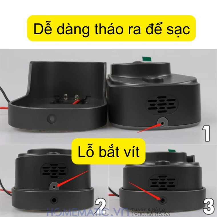 Chuông Cửa Thông Minh Có Camera Wifi Pin Sạc Lớn + Cắm Nguồn Smartlife Wf001b dễ dàng tháo ra để sạc