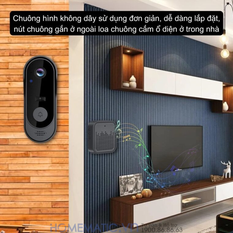 Chuông Hình Không Dây Wifi Tuya M9 Chuông Hình Không Dây Wifi Tuya M9