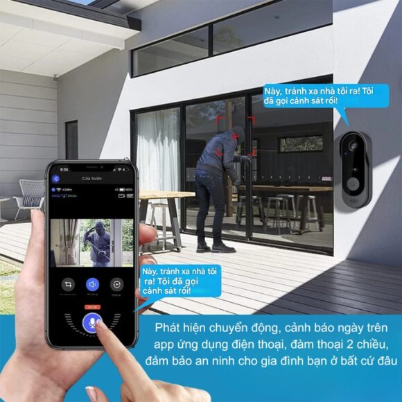 Chuông Hình Không Dây Wifi Tuya M9