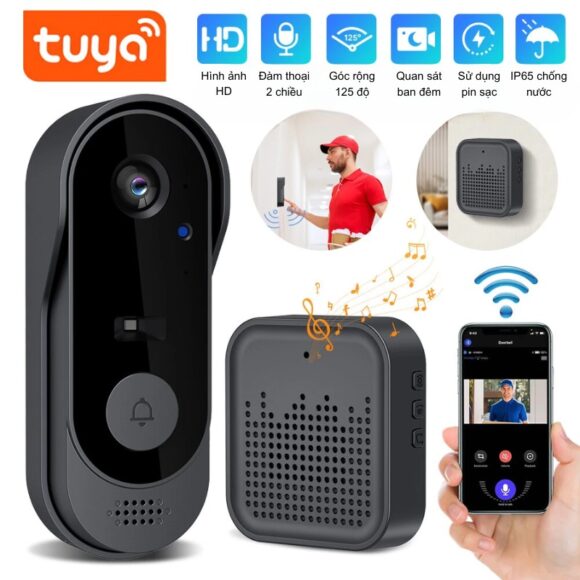 Chuông Hình Không Dây Wifi Tuya M9