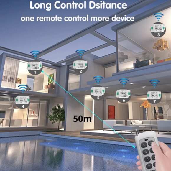 Bộ Công Tắc điện điều Khiển Từ Xa Bằng Remote Hỗ Trợ 8 -12 Kênh Whk01-812