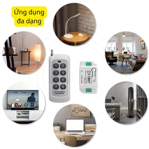 Bộ Công Tắc điện điều Khiển Từ Xa Bằng Remote Hỗ Trợ 8 -12 Kênh Whk01-812